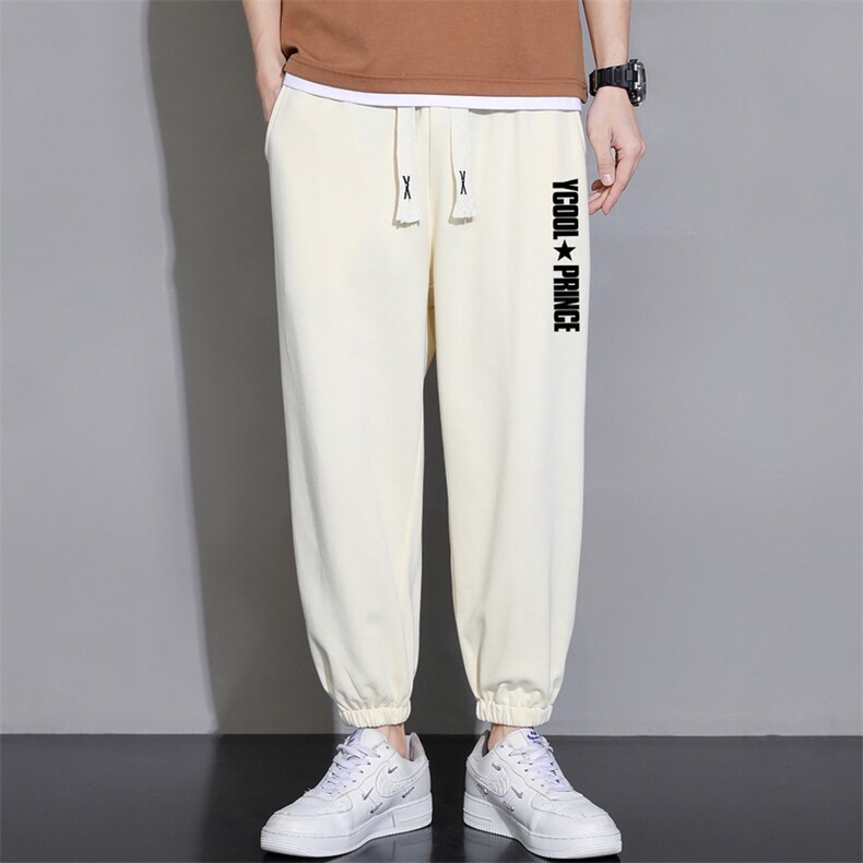 春夏2026新款现货潮流男士字母印花休闲运动九分裤大码K905-P15,男装休闲裤,星座1816-2（原1210–2）