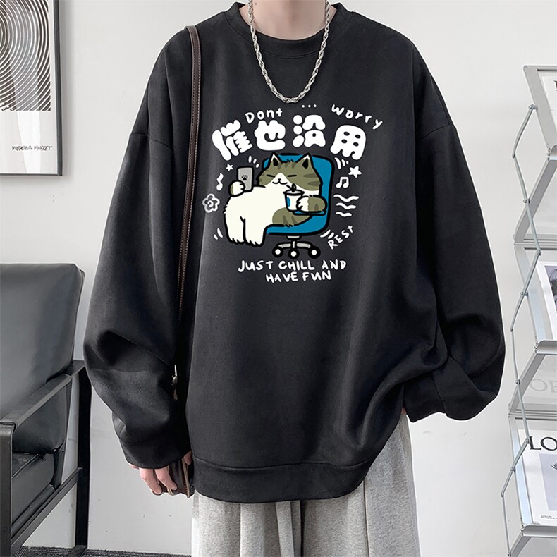麂皮绒卫衣男大码重磅长袖t恤男JW81403-P35,男装卫衣,电商A040
