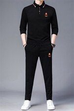 秋季2023新款长袖休闲运动套装男t恤翻领商务高端中青年两件套，男装休闲套装，电商B212（原钱塘6029）