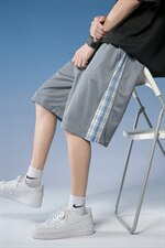 2021夏季拼接网眼冰丝5分6分运动短裤货号B416-DK24P25，男装休闲裤，电商A063