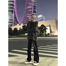 美式hiphop牛仔裤修身直筒微喇叭裤68，男装牛仔裤，星座310A-4
