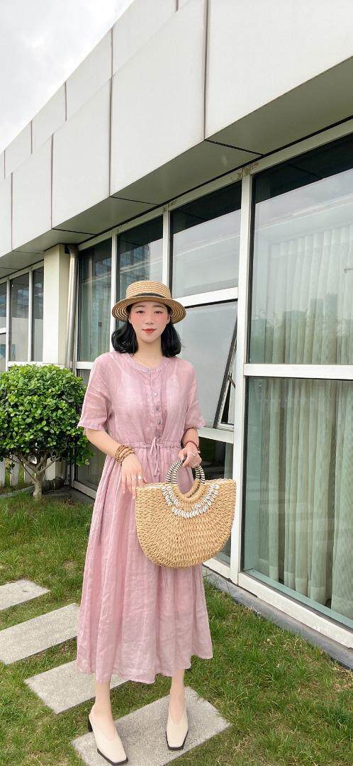 纯苎连衣裙小衫裤子裙子衬衣 时尚风 风淑女风休闲风，女装连衣裙，川哲