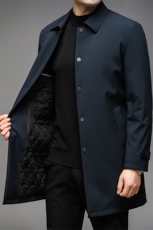 2023冬季男士翻领纯色中长款棉服中年新款休闲加厚保暖男装外套，男装棉衣，电商B212（原钱塘6029）