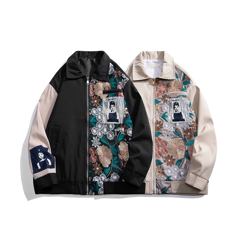 1白底平铺刺绣拼接外套女大码情侣夹克男潮外套JK7711P75控108，男装夹克，星座226-2