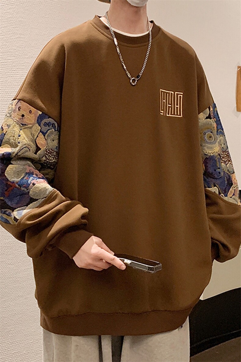 2026春季新款港风外景大码320克华棉卫衣M-5XHW23675-特P35,男装卫衣,电商A022