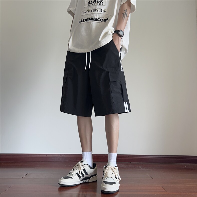 夏季新款工装口袋条纹宽松速干休闲五分裤B315-K24170-特p30控58,男装牛仔裤,电商B315