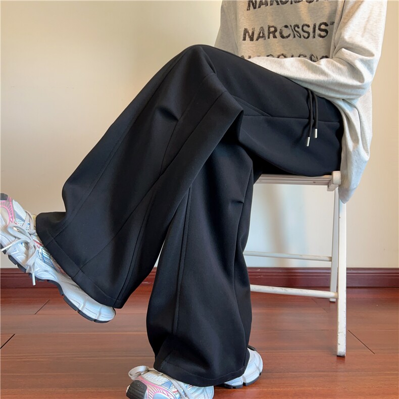 秋季新款美式双褶皱拼接解构重磅休闲卫裤B315-K25393-特p35控68,男装休闲裤,电商B315