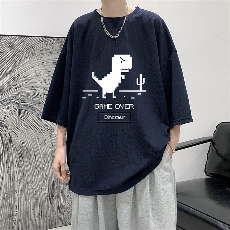 春夏季七分袖t恤男大码五分袖男短袖中袖Q11315-P30,男装T恤,电商A040