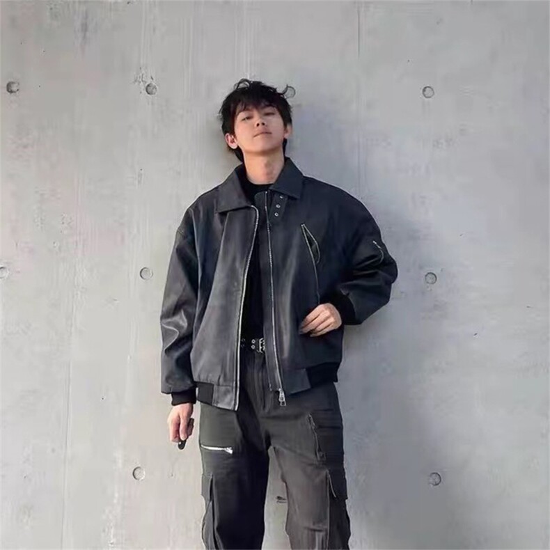 抖音得物痞帅外套男ins高街潮港风原宿风韩版潮流宽松夹克AY1029,男装夹克,电商A443