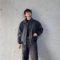 抖音得物痞帅外套男ins高街潮港风原宿风韩版潮流宽松夹克AY1029，男装夹克，电商A443