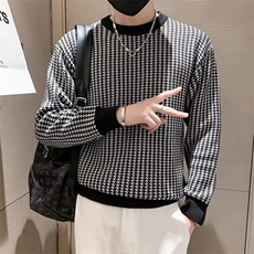 秋冬季圆领套头针织衫男提花螺纹毛衣修身打底长袖潮M3367，男装针织衫/毛衣，星座1116A-2（原606A-1）