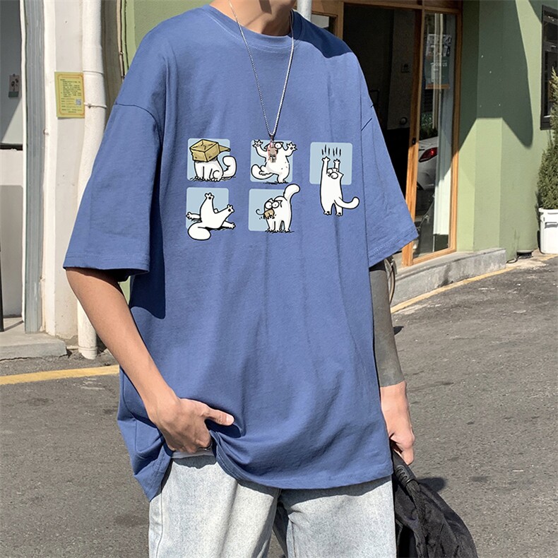 DX17097-P20纯棉短袖t恤男大码半袖打底衫宽松体恤衫港风,男装T恤,电商A040