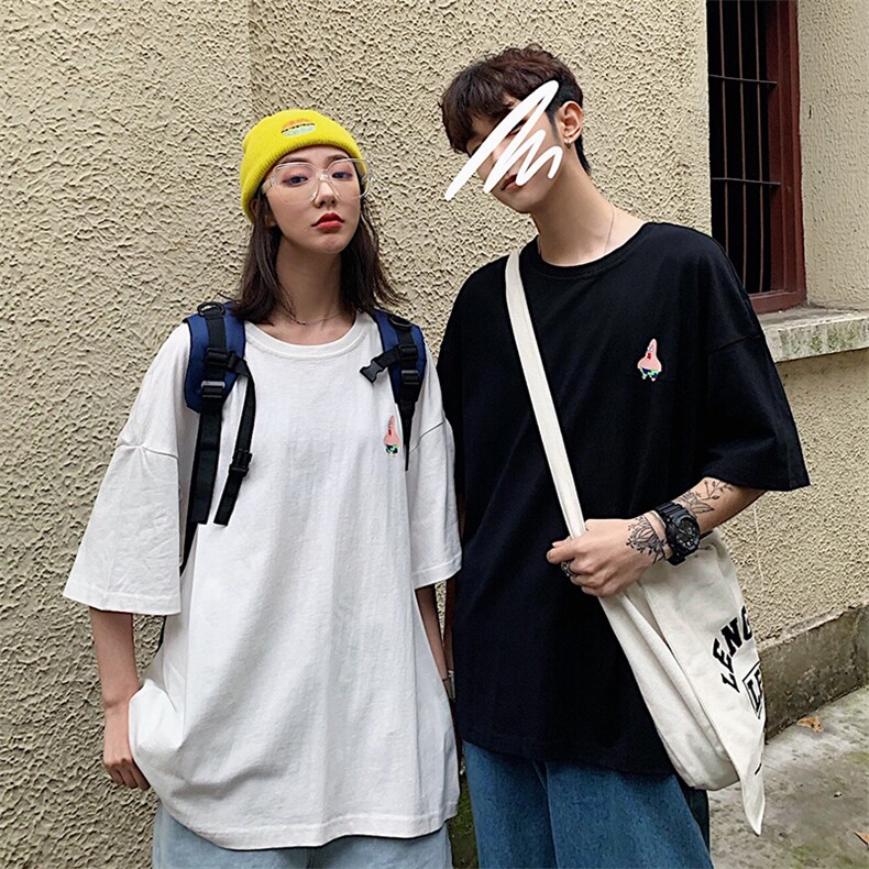 qlz情侣装夏装2021新款卡通印花短袖T恤男宽松上衣潮D80男类,男装T恤,电商A335-1（原A458）
