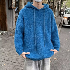 B439P68韩系慵懒风软糯圈圈纱连帽毛衣秋冬季宽松加厚保暖，男装针织衫/毛衣，星座512-6