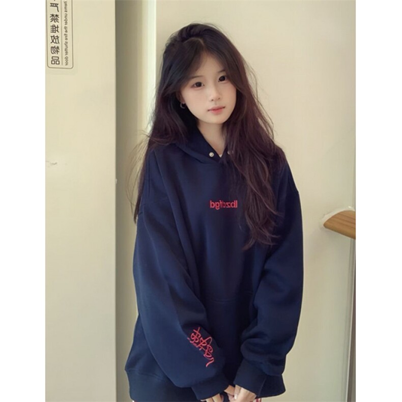 美式慵懒风外套女秋冬季复古连帽开衫卫衣宽松情侣上衣WRN004,女装短外套,星座1116A（原606A-3）