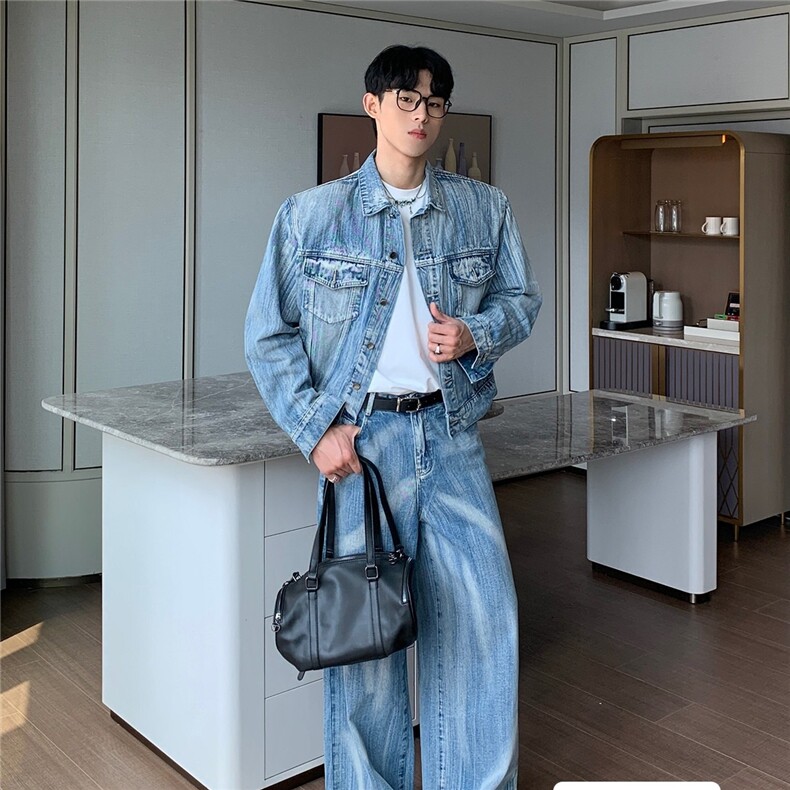 复古牛仔衣外套男宽松高级感垫肩美式牛仔夹克痞帅潮LJK86400-P72,男装工装外套,星座1008