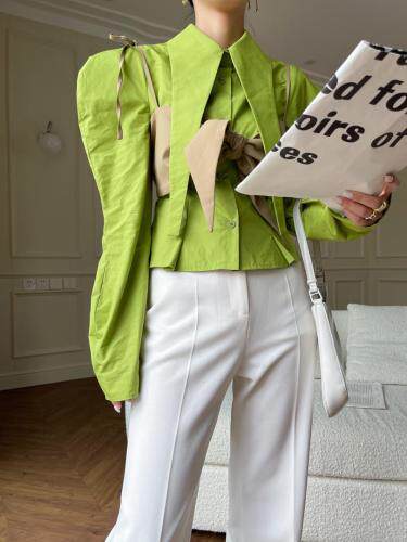 秋季新款泡泡袖衬衫两件套，女装衬衫，LION&CAT(2F)