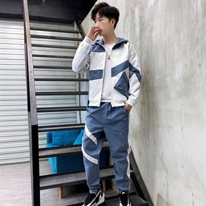 【】男外套新款长袖卫衣套装休闲运动夹克两件套TZ165-P105,包臀连衣裙搭配什么外套好看图片欣赏图片