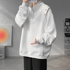 8XL-M星星铆钉半拉链卫衣大码重磅痞帅高街小众立领外套WY5109P58，男装卫衣，电商B238
