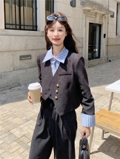 现货！主推2025秋装新款休闲运动条纹两件套，女装套装/套裙，琦鑫阁（原依鑫阁）