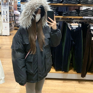 2025冬季新款韩系宽松工装派克服棉袄外套毛领棉服N8256-P115网图图片