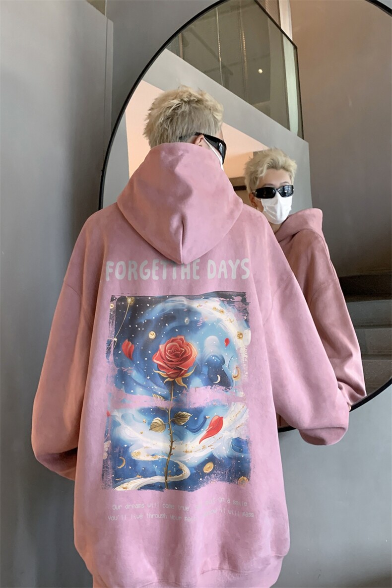 2024美式复古松连帽麂皮绒卫衣XZ301B-JB1007-P55,男装卫衣,星座301B