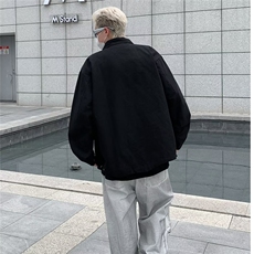 春秋纯棉翻领外套男休闲复古设计感小众机车早秋夹克W9025/P75，男装夹克，星座506