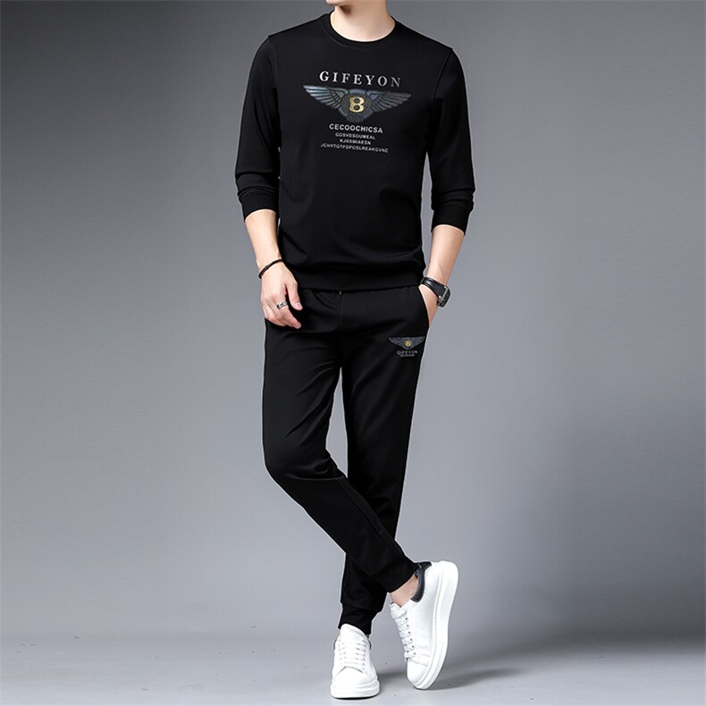SA9601-2钱塘2020-2冬季厚款时尚休闲中青年男士卫衣套装P140,男装休闲套装,钱塘207-2