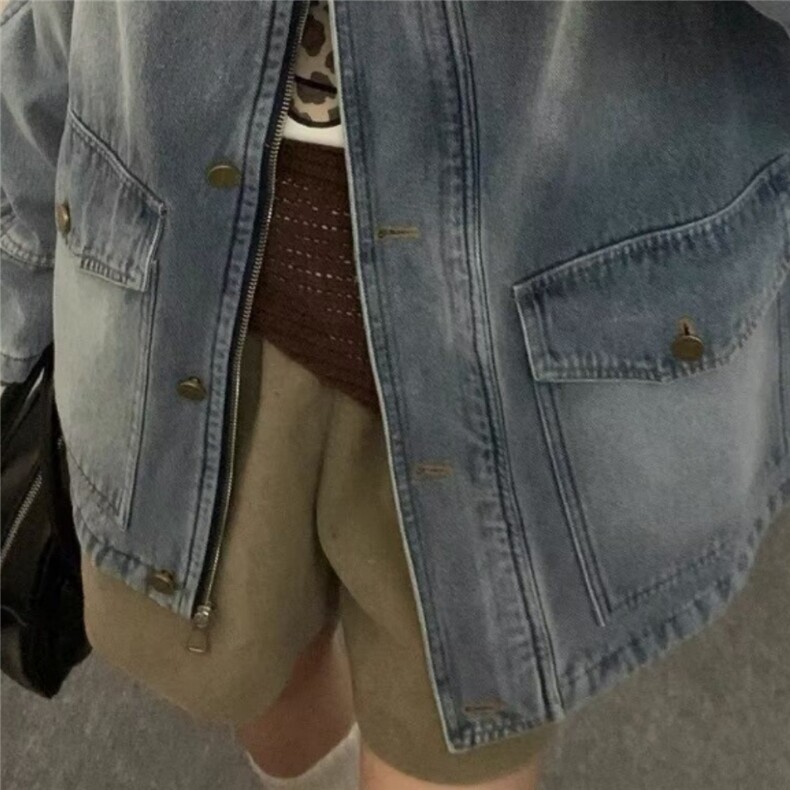 2613-P73美式渐变复古工装夹克春秋季潮流宽松百搭水洗做旧牛仔,男装夹克,电商B323A