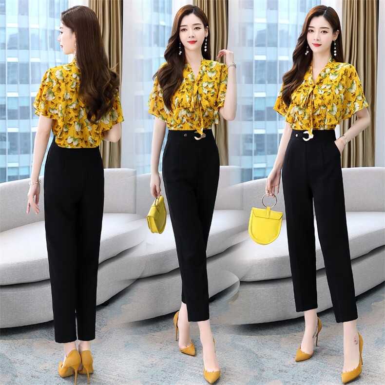 2022夏季气质收腰优雅简约大方优雅性感领口宽大透气遮肉显瘦显退，女装套装/套裙，火爆靓佳人