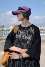 夏装新款潮牌纯棉水洗半袖港风时尚男女短袖T恤1555-P50控价68，男装T恤，电商A441-1