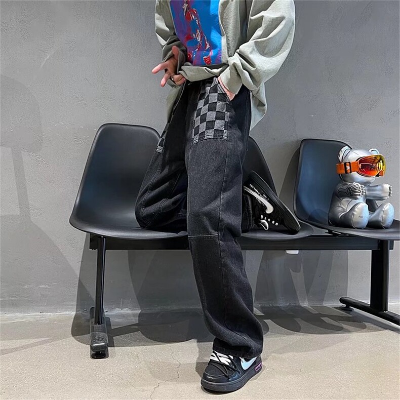牛仔裤男宽松直筒裤K7016P39,男装牛仔裤,星座1116-2