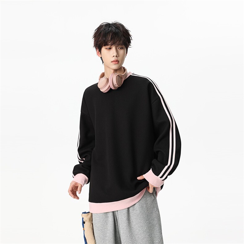 311B-1-9133-P31控59时尚高街套头卫衣拼接宽松休闲百搭上衣,男装卫衣,星座311B-1