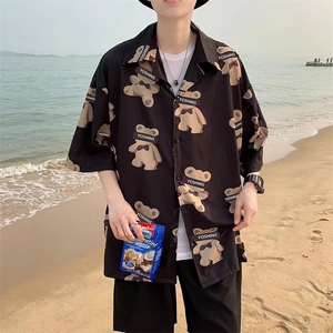 短袖衬衫春款男港风潮流C0008P32图片