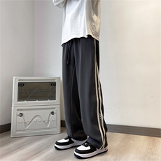 夏季潮牌垂感宽松直筒休闲裤美式vibe高街条纹裤子男款K7257-P38，男装休闲裤，星座512-3