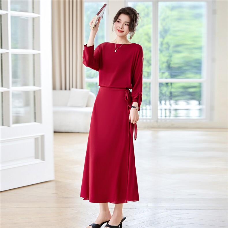 2026年夏季新款气质设计感显瘦女士真丝连衣裙，女装连衣裙，阿舍尔精品