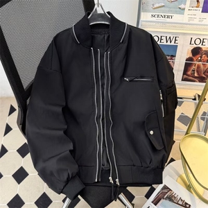双拉链飞行服夹克男女春秋休闲短款外套上衣3337 P68图片