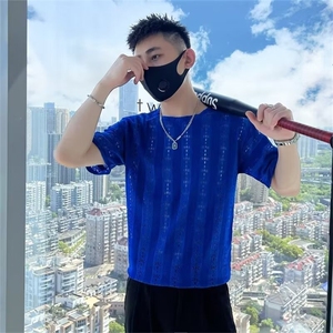 男士圆领轻薄T恤夏季修身短袖痞帅上衣休闲时尚针织衫T119