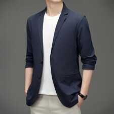 上衣单排扣春季中老年2023年翻领口袋长袖时尚西服SL8217，男装西服，钱塘6003（原4033）