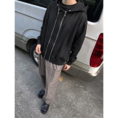 B221美式ins高街双拉链宽松开衫卫衣连帽外套SY2319-P95控128，男装卫衣，电商B221