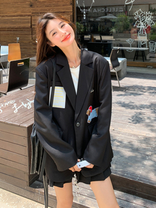 设计感小众休闲西装外套女2025年春秋季新款韩版复古显瘦西服上衣图片