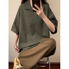 夏季新款男女同款短袖套头衬衣外套XZ102B-1-T2552P30，男装衬衫，星座102B-1