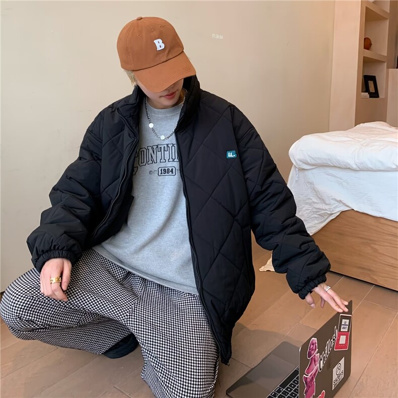 2025冬季新款美式复古保暖加厚简约棉衣棉服外套M8003,男装棉衣,星座1108