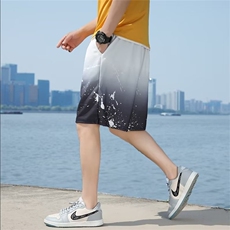 休闲短裤男韩版潮流渐变色印花帅2024夏季新款ins五分裤K3901-P25，男装休闲裤，星座412-3