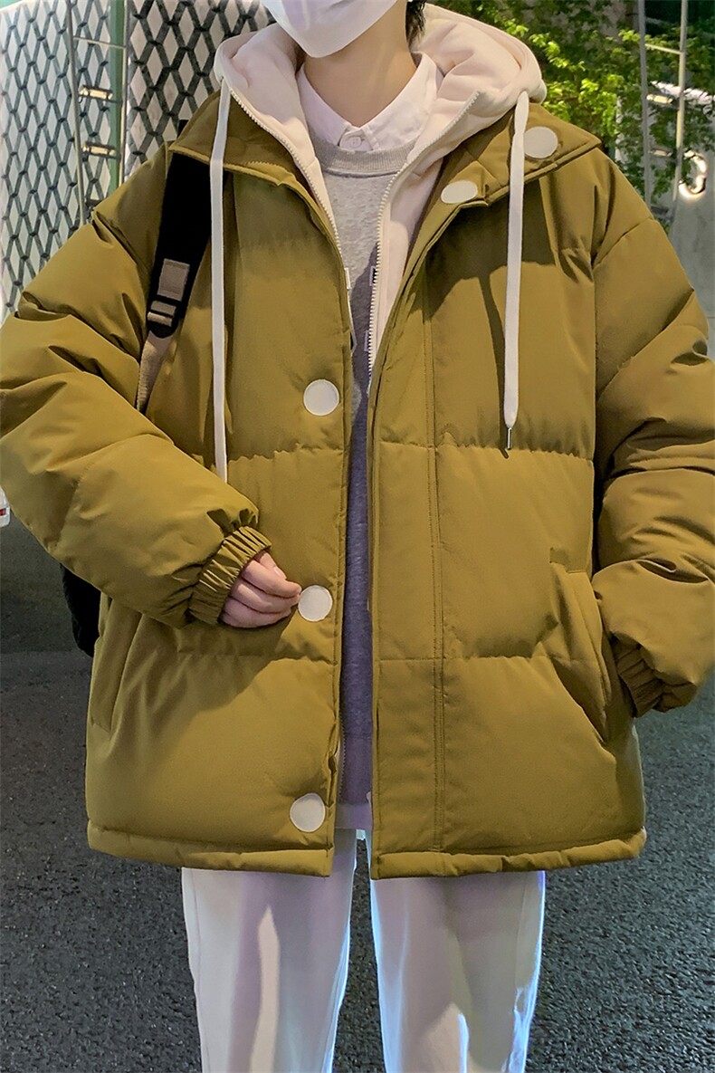 冬季青少年连帽假两件外套加绒加厚休闲简约棉衣棉服5303-P85,男装棉衣,电商B306