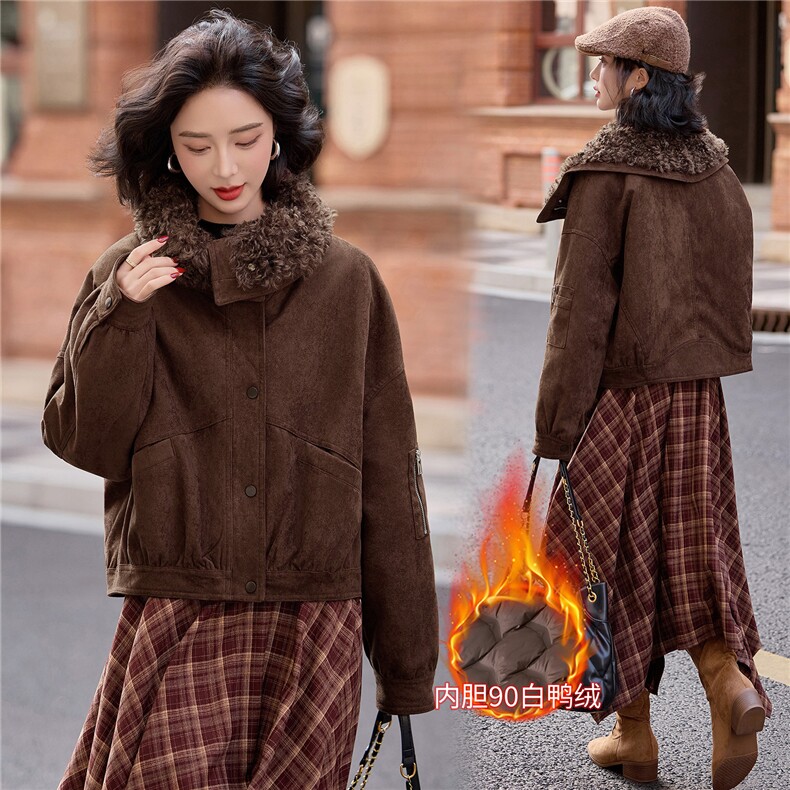 BAO款新增颜色2025冬季新款大毛领拼接90绒羽绒服女外套,女装羽绒服,美沁