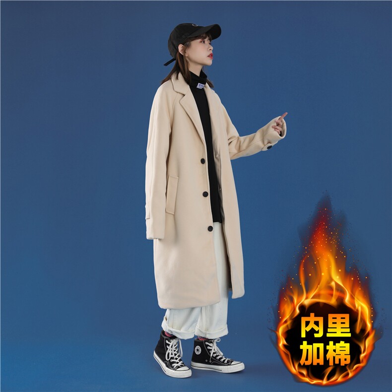 N1079/P100加棉P110冬季毛呢大衣男女中性风中长款过膝风衣大码,男装毛呢大衣,电商A141
