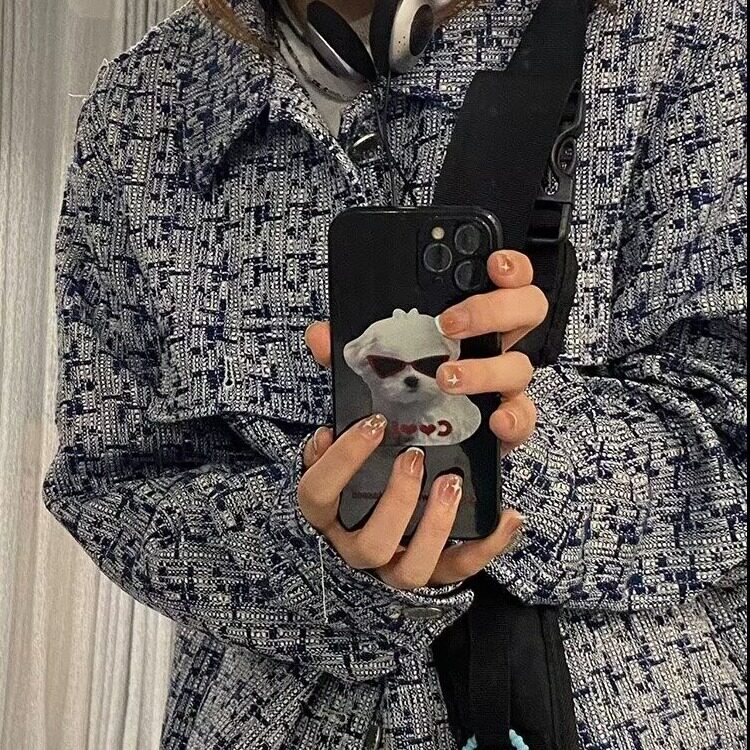 A89-P65潮情侣装小香风编织格子夹克衫男女韩版宽松复古外套,男装夹克,电商B323A