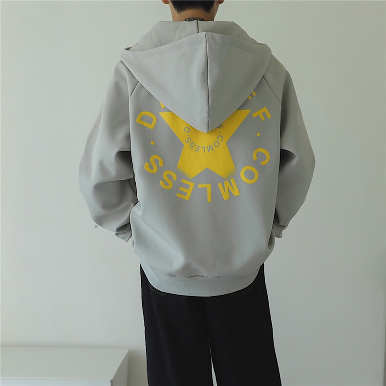 发泡印花460G撞色立领防风开衫卫衣秋冬男外套夹克GW006-P85图片