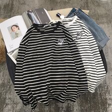 男士条纹海魂套头休闲长袖T恤703-T02，男装T恤，星座703